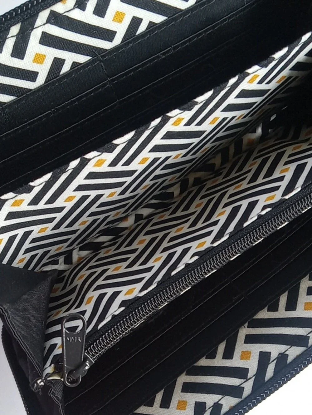 Vera Bradley Black Quilted Zip-Around Wallet